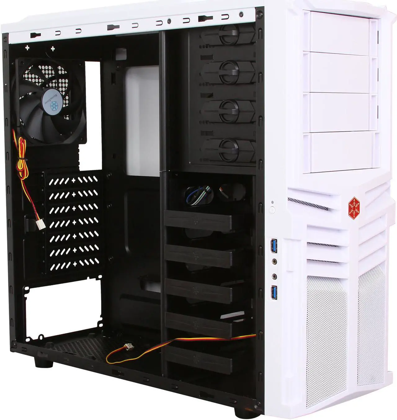 Alt view image 8 of 9 - SilverStone Redline series RL04W White High-strength plastic and meshed front panel ATX Mid Tower Computer Case