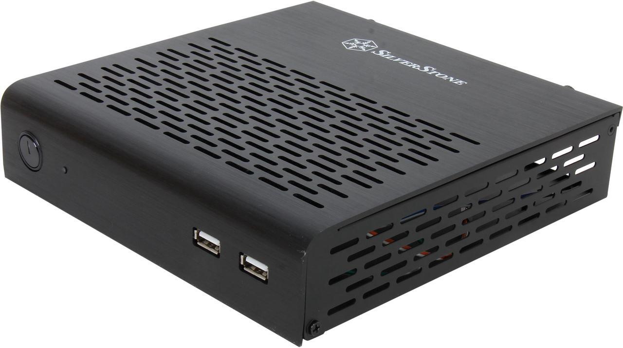 Main image of SILVERSTONE Black Aluminum / Steel PT13B Mini ITX Media Center / HTPC Case