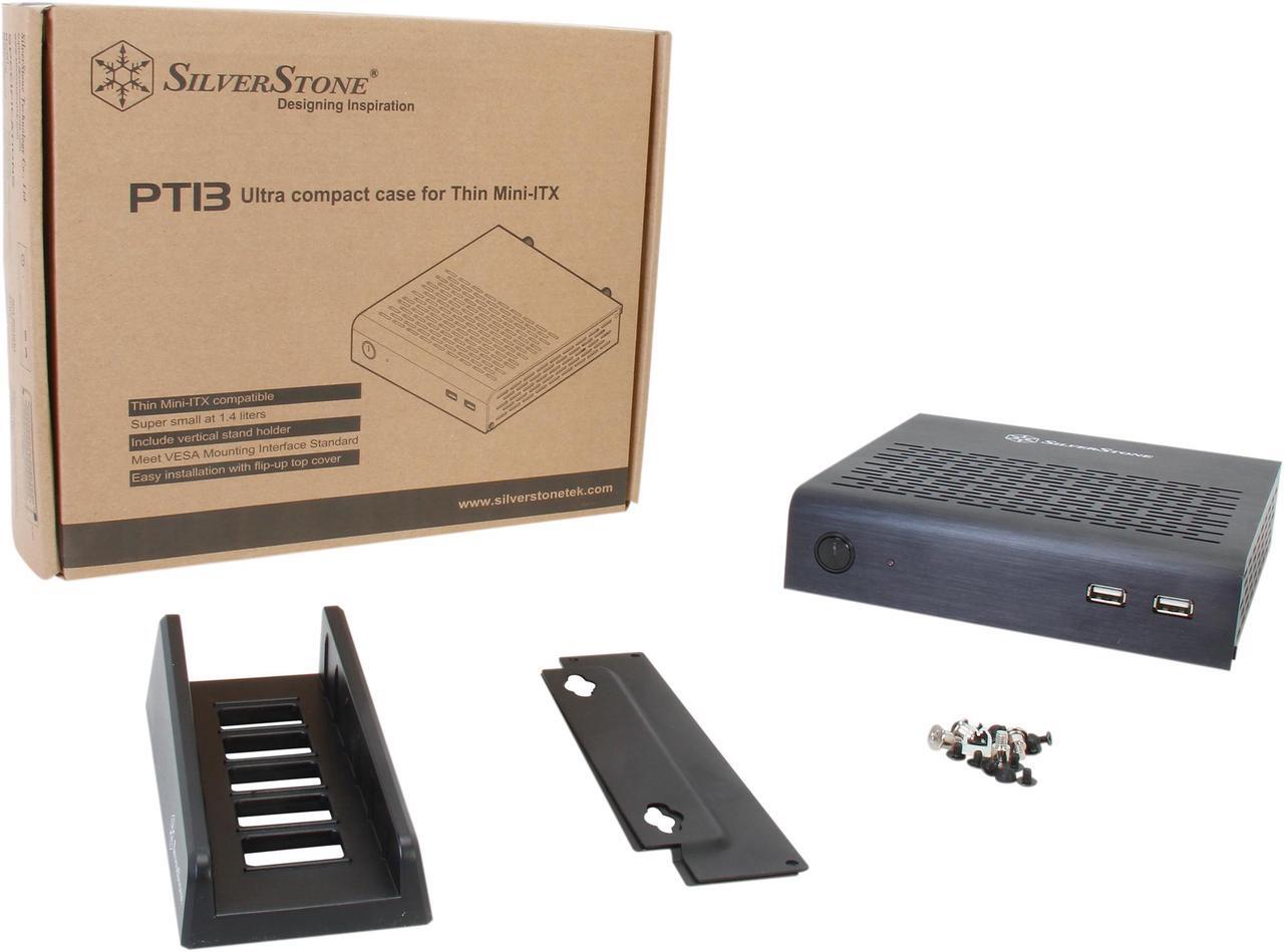 Alt view image 6 of 6 - SILVERSTONE Black Aluminum / Steel PT13B Mini ITX Media Center / HTPC Case