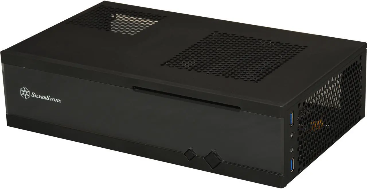 Main image of SILVERSTONE Milo series ML05B Black Acrylic Front Panel, 0.8mm SECC body Mini-ITX Media Center / HTPC Case