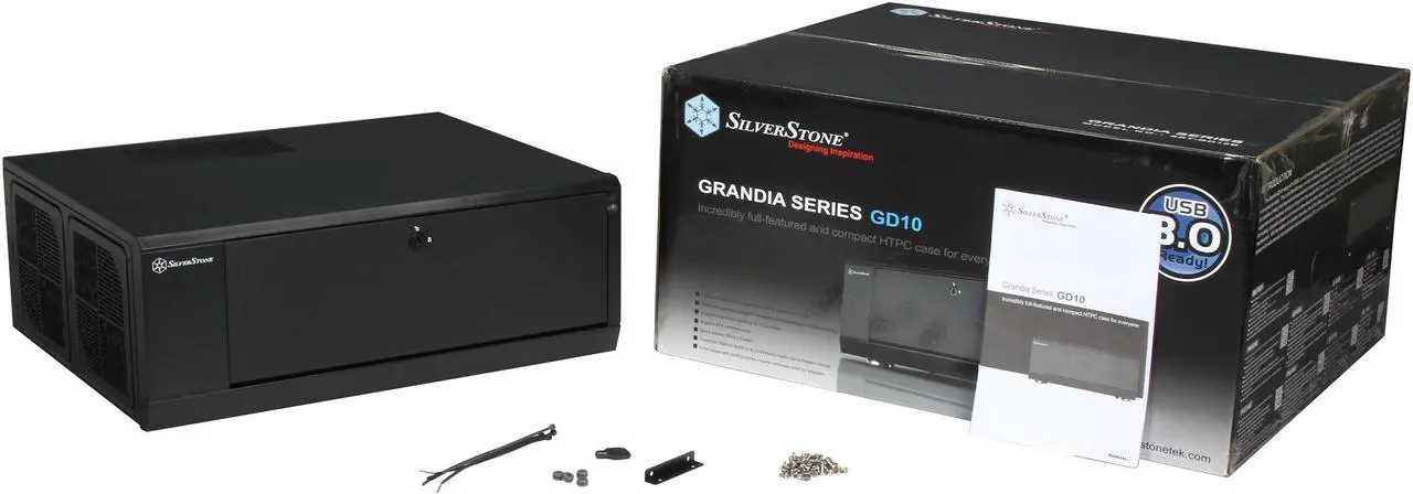 Alt view image 8 of 7 - SILVERSTONE Grandia Series GD10B Aluminum HTPC for ATX / Micro-ATX / SSI-CEB Computer Case