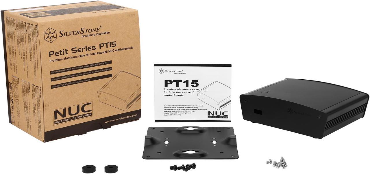 Alt view image 6 of 6 - SilverStone PT15B-H1D2 Black Aluminum / Plastic Computer Case with 1x HDMI and 2x Display Ports