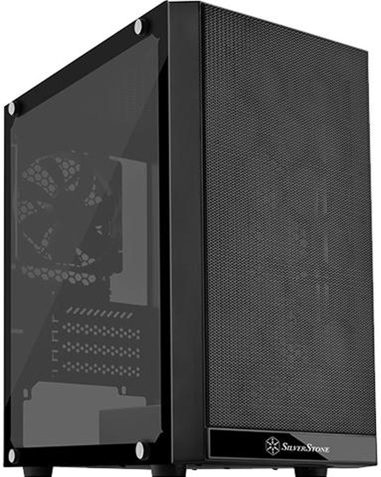 Main image of SilverStone Precision Series PS15 SST-PS15B-G Black Steel / Plastic / Tempered Glass Micro ATX Tower Computer Case
