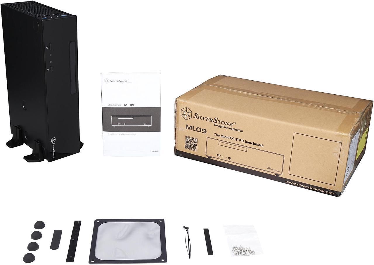 Alt view image 11 of 10 - SilverStone Milo Series SST-ML09B Black Acrylic and plastic front panel, 0.8mm steel body Mini-ITX Computer Case