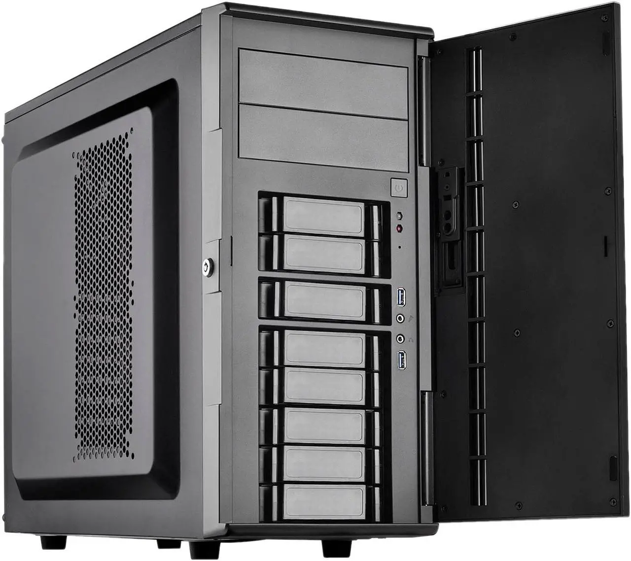 Alt view image 4 of 20 - SilverStone Case Storage Series SST-CS380 Black Plastic front door, steel body ATX Mid Tower Computer Case Standard PS2(ATX) Power Supply