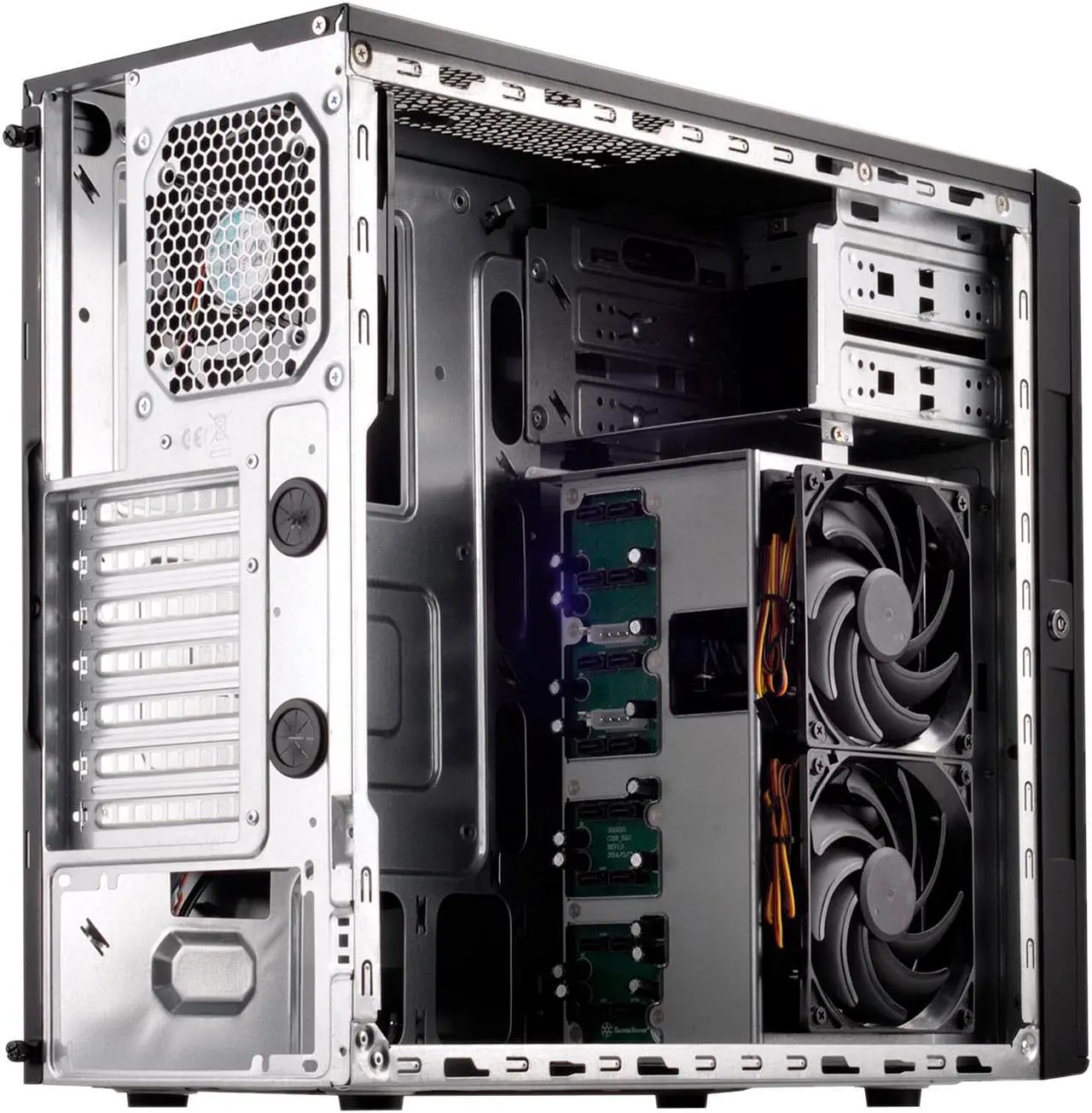 Alt view image 9 of 20 - SilverStone Case Storage Series SST-CS380 Black Plastic front door, steel body ATX Mid Tower Computer Case Standard PS2(ATX) Power Supply