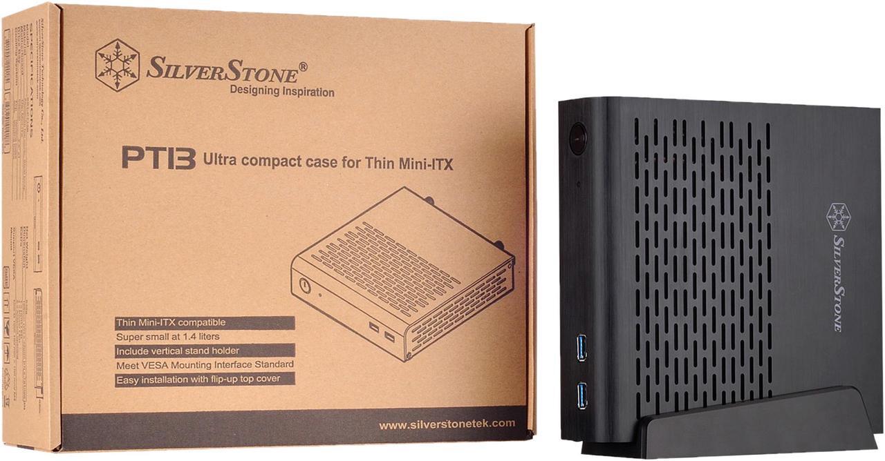 Alt view image 10 of 10 - SilverStone Petit Series PT13 SST-PT13B-USB3.0 Black Aluminum Top Cover, Steel Body Mini-ITX Computer Case