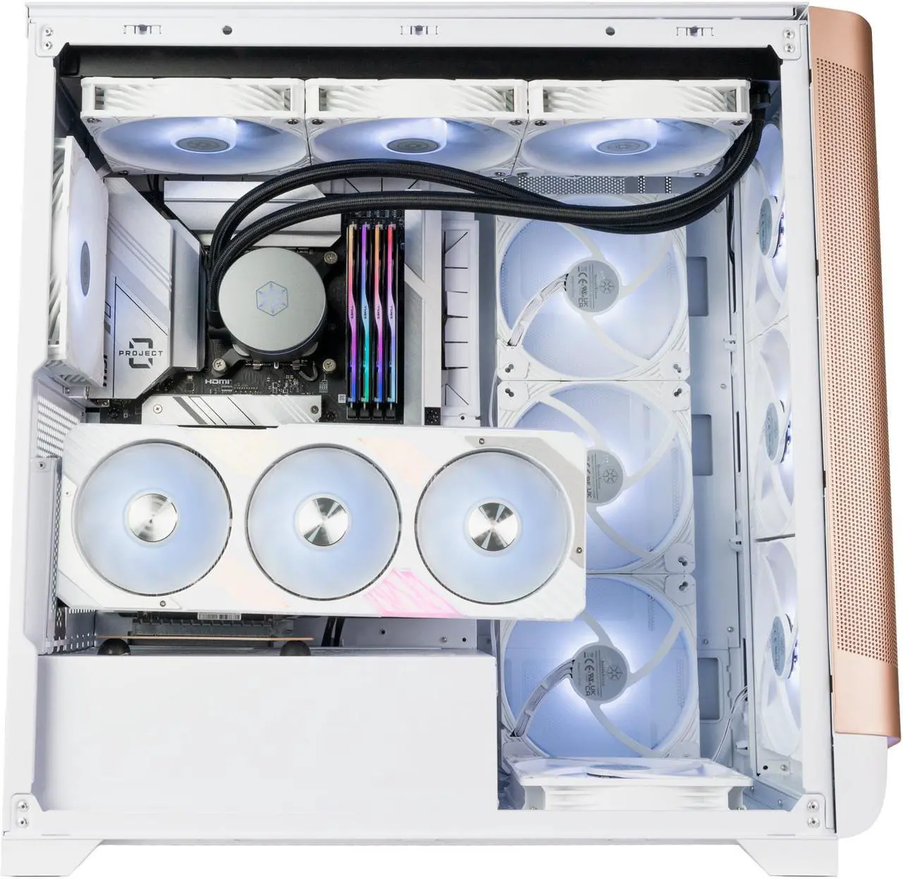 Alt view image 14 of 18 - SilverStone SETA A2 Gold/White Steel / Plastic / Tempered Glass ATX Mid Tower Computer Case