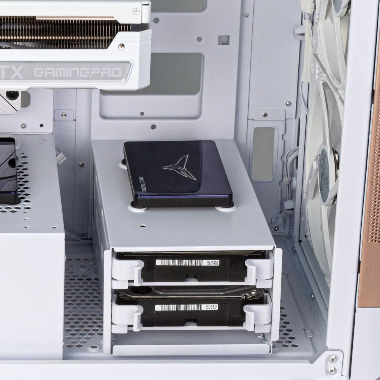 Alt view image 16 of 18 - SilverStone SETA A2 Gold/White Steel / Plastic / Tempered Glass ATX Mid Tower Computer Case
