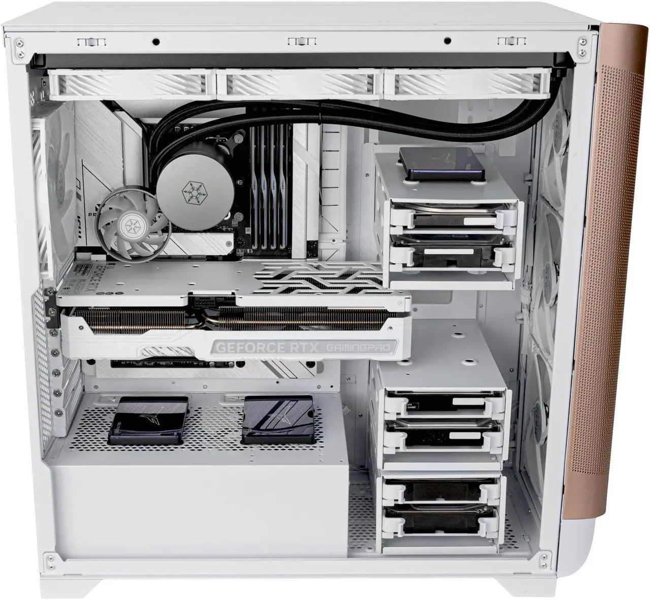 Alt view image 17 of 18 - SilverStone SETA A2 Gold/White Steel / Plastic / Tempered Glass ATX Mid Tower Computer Case