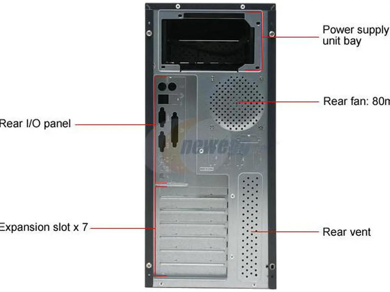 Alt view image 5 of 10 - Linkworld 3131-01-C5828U Black/Silver Steel ATX Mid Tower Computer Case