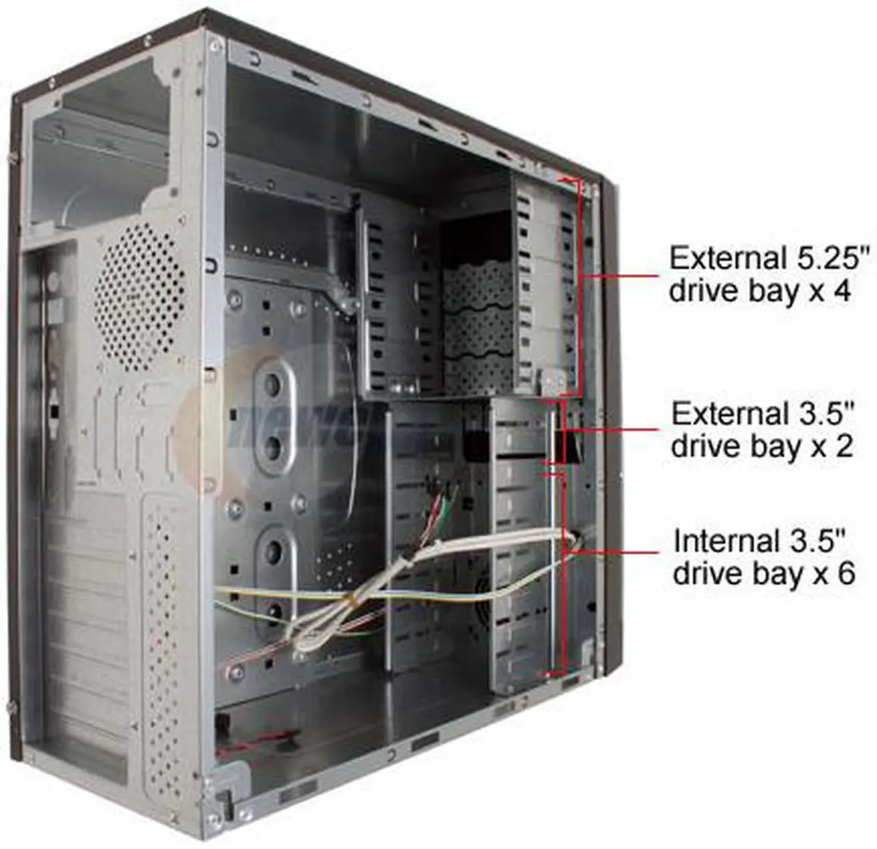 Alt view image 7 of 10 - Linkworld 3131-01-C5828U Black/Silver Steel ATX Mid Tower Computer Case