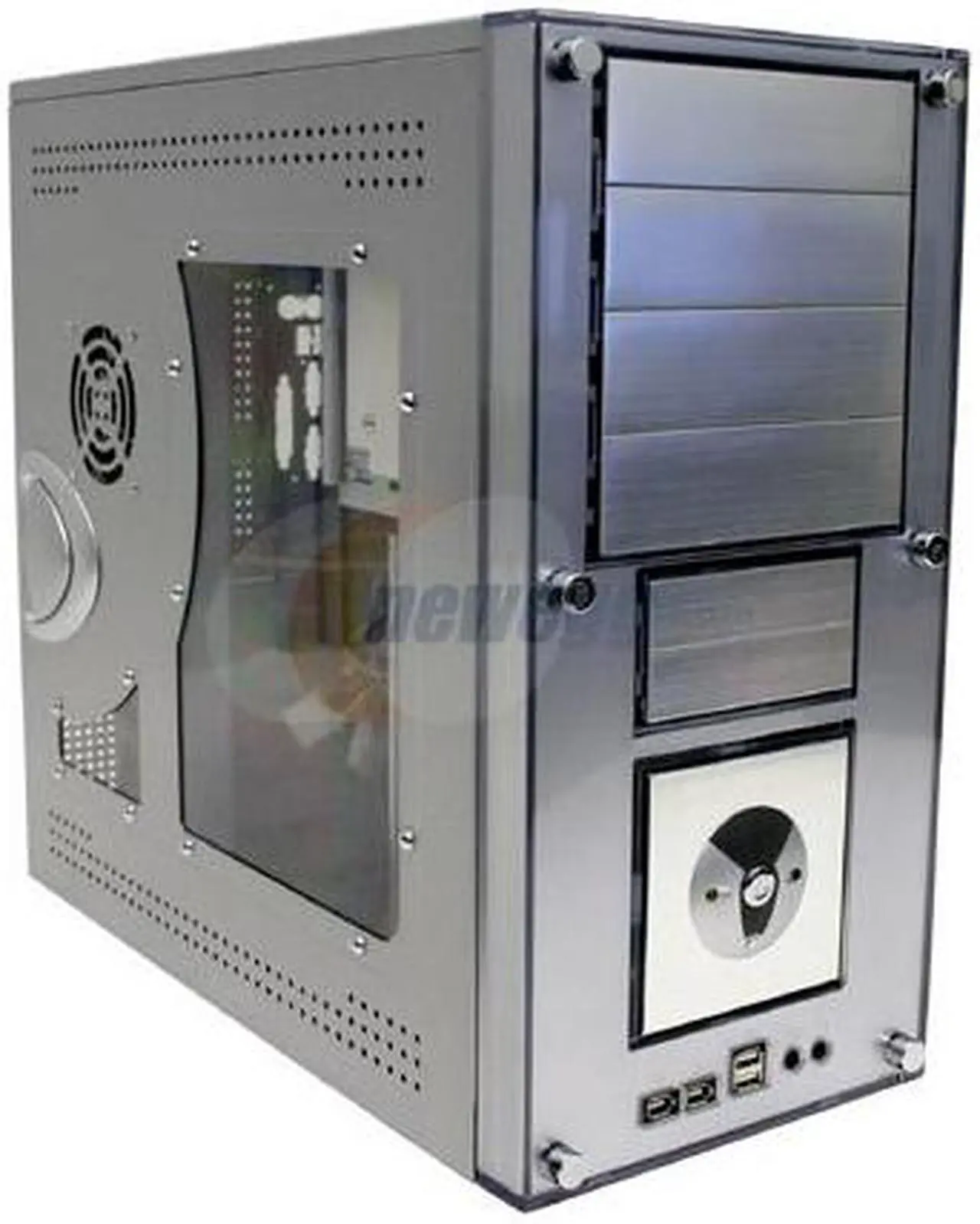 Alt view image 2 of 17 - Linkworld B319-C9928-P4 WNDW Silver Steel ATX Mid Tower Computer Case 400W Power Supply