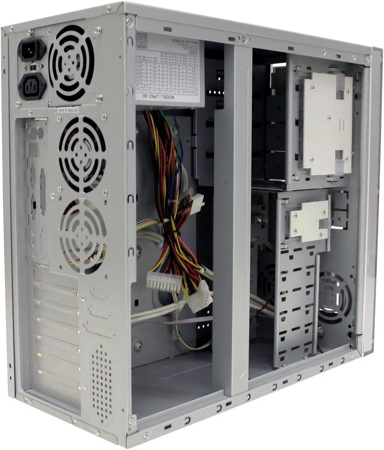 Alt view image 7 of 17 - Linkworld B319-C9928-P4 WNDW Silver Steel ATX Mid Tower Computer Case 400W Power Supply
