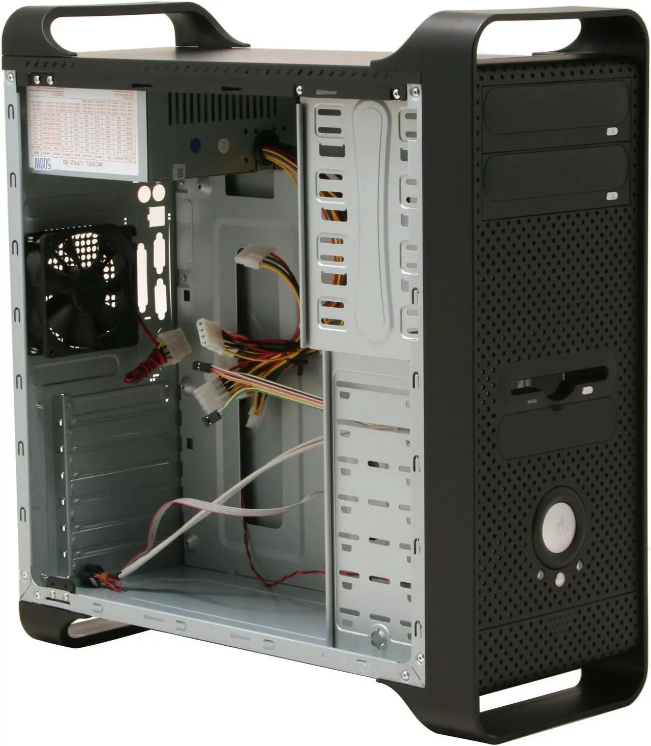 Alt view image 4 of 8 - Linkworld 431-06 C.2222 Black SECC/SGCC ATX Mid Tower Computer Case 500W Power Supply