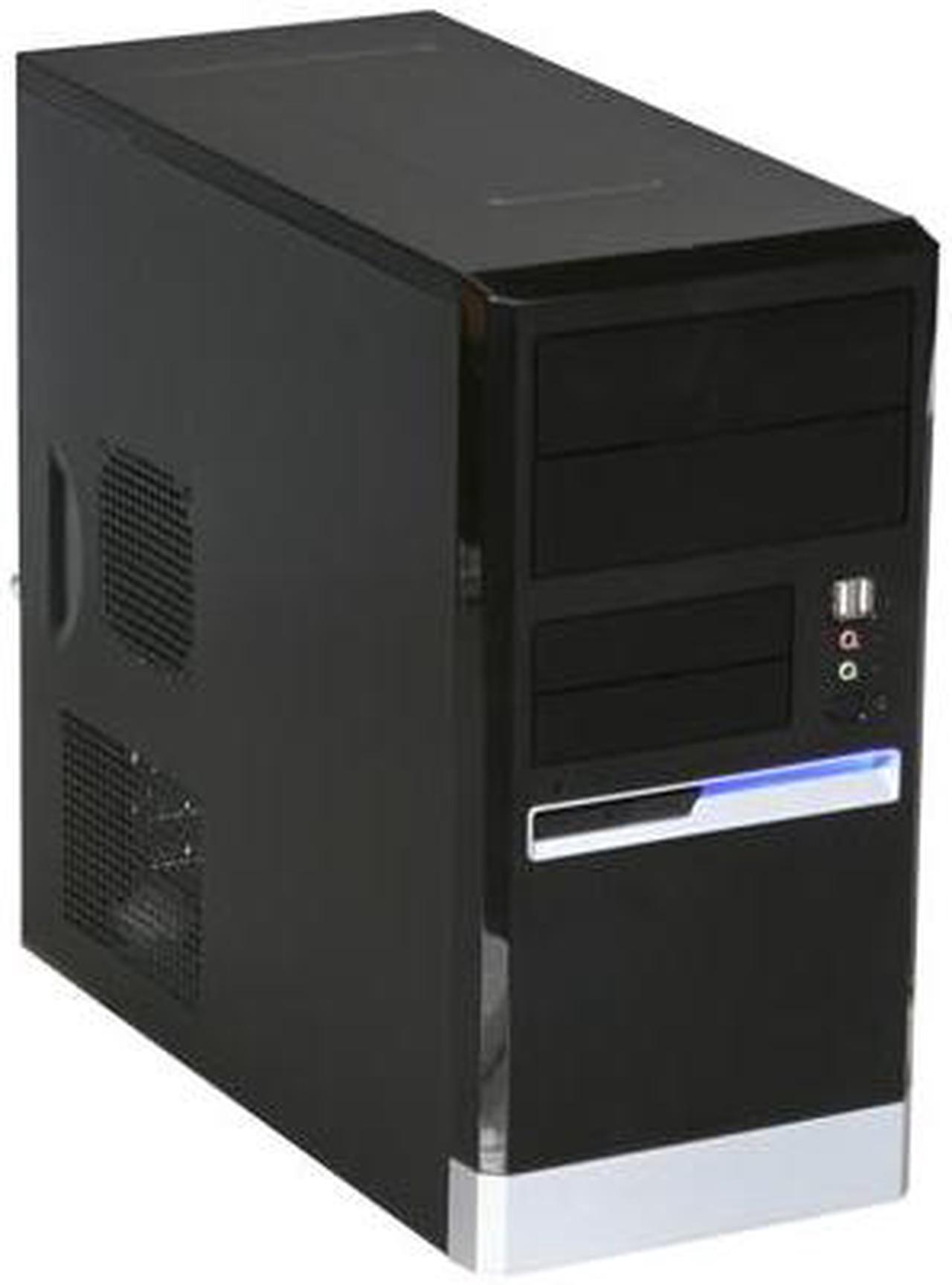 Main image of Linkworld 43716-128FU+P04 black/silver Steel Micro ATX Mini Tower Computer Case 430W Power Supply