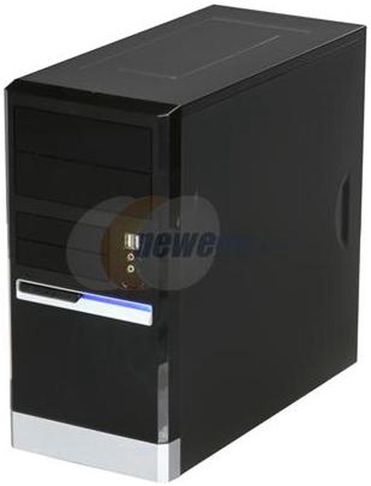 Alt view image 3 of 9 - Linkworld 43716-128FU+P04 black/silver Steel Micro ATX Mini Tower Computer Case 430W Power Supply