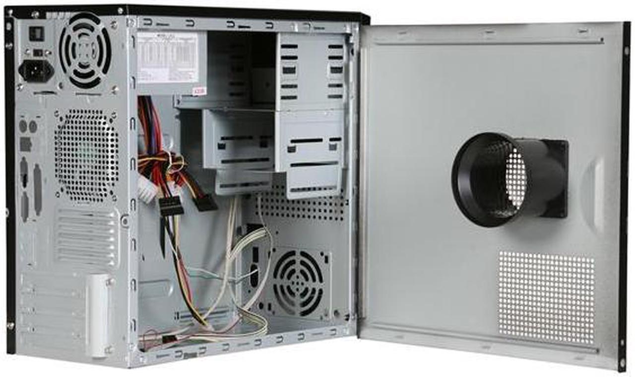 Alt view image 5 of 9 - Linkworld 43716-128FU+P04 black/silver Steel Micro ATX Mini Tower Computer Case 430W Power Supply