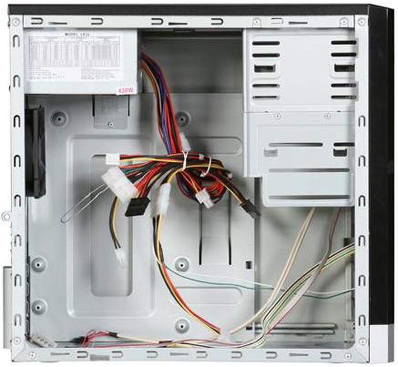 Alt view image 6 of 9 - Linkworld 43716-128FU+P04 black/silver Steel Micro ATX Mini Tower Computer Case 430W Power Supply