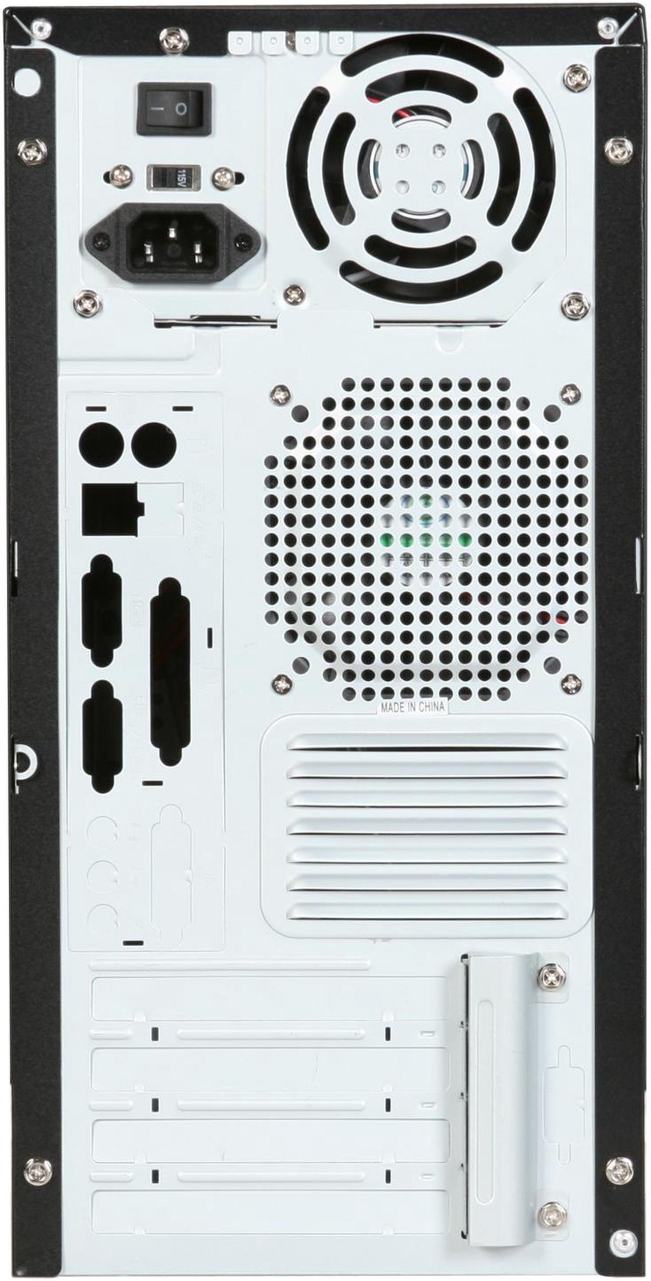 Alt view image 8 of 9 - Linkworld 43716-128FU+P04 black/silver Steel Micro ATX Mini Tower Computer Case 430W Power Supply