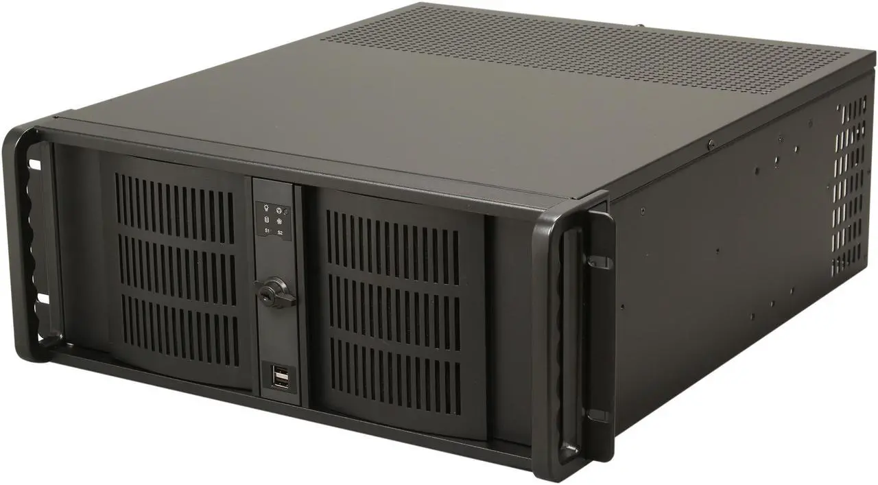 Main image of iStarUSA D-400-6-Black Black Steel 4U Rackmount Compact Stylish Server Chassis 6 External 5.25" Drive Bays