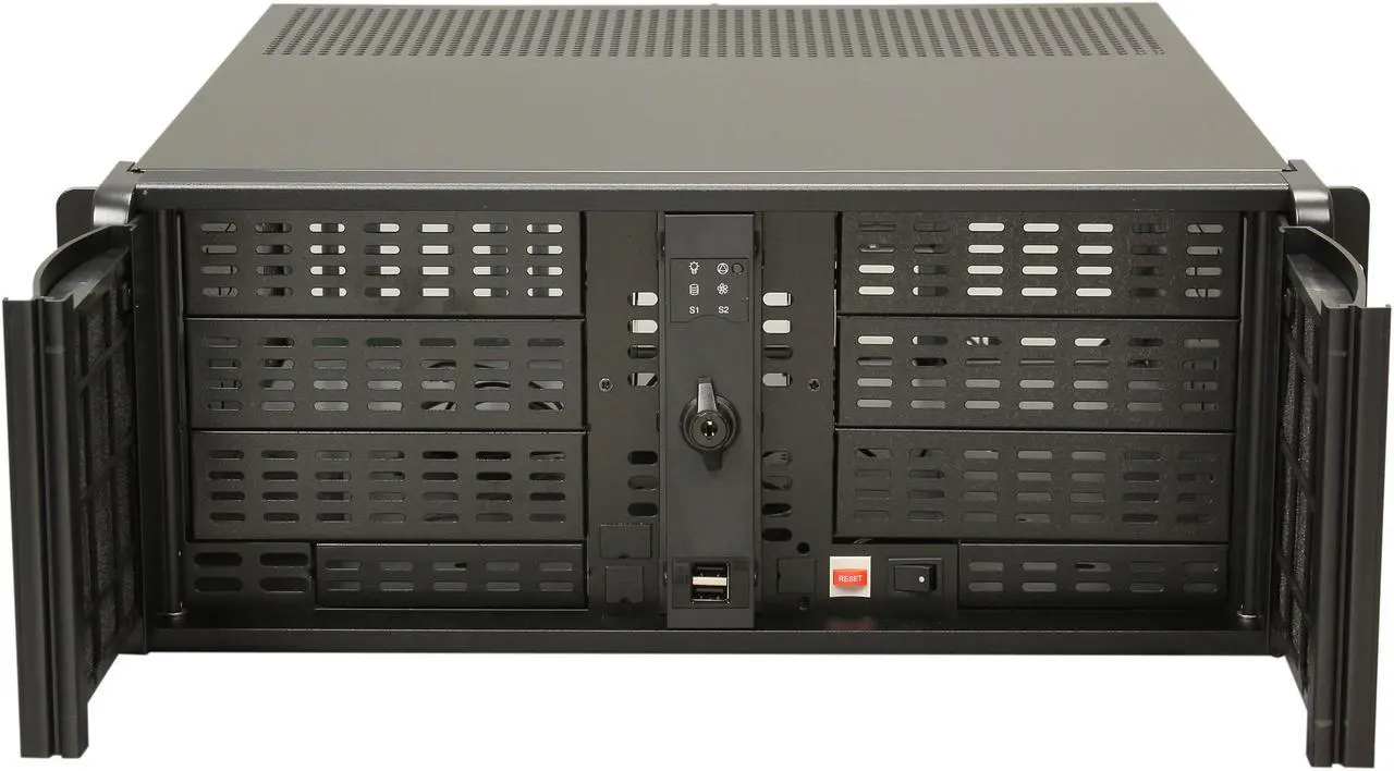 Alt view image 2 of 7 - iStarUSA D-400-6-Black Black Steel 4U Rackmount Compact Stylish Server Chassis 6 External 5.25" Drive Bays