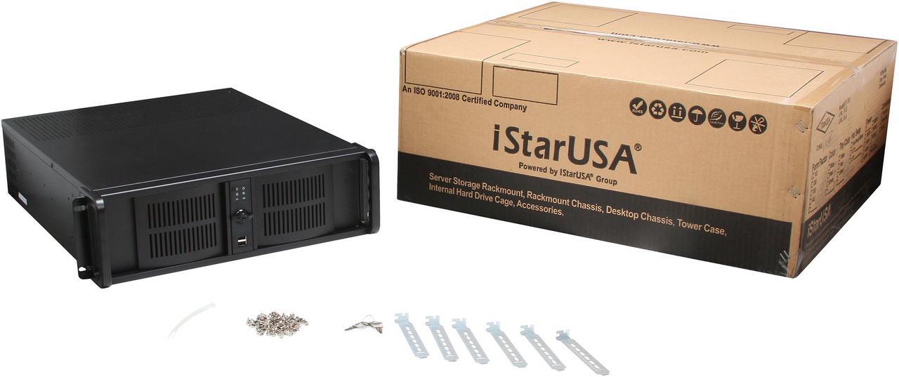 Alt view image 7 of 7 - iStarUSA D-300 Black Aluminum / Steel 3U Rackmount Compact Stylish Chassis - Black Bezel 4 External 5.25" Drive Bays