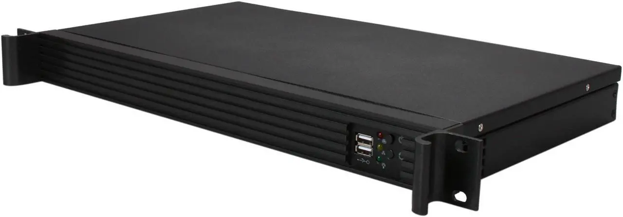 Main image of iStarUSA D-118V2-ITX-30FX8 Black Metal / Aluminum 1U Rackmount Compact Server Case 300W 80Plus