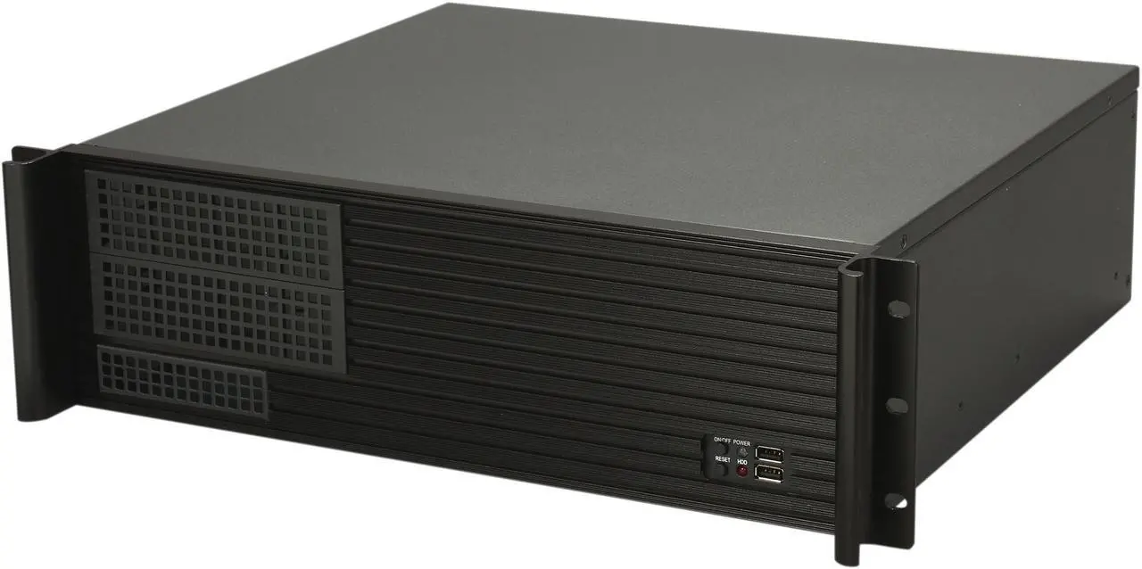 Main image of iStarUSA D-313SE-MATX Black Aluminum / Steel 3U Rackmount Compact Industrial Chassis - Black Bezel 2 External 5.25" Drive Bays