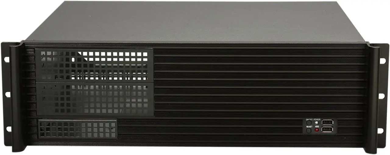 Alt view image 2 of 7 - iStarUSA D-313SE-MATX Black Aluminum / Steel 3U Rackmount Compact Industrial Chassis - Black Bezel 2 External 5.25" Drive Bays