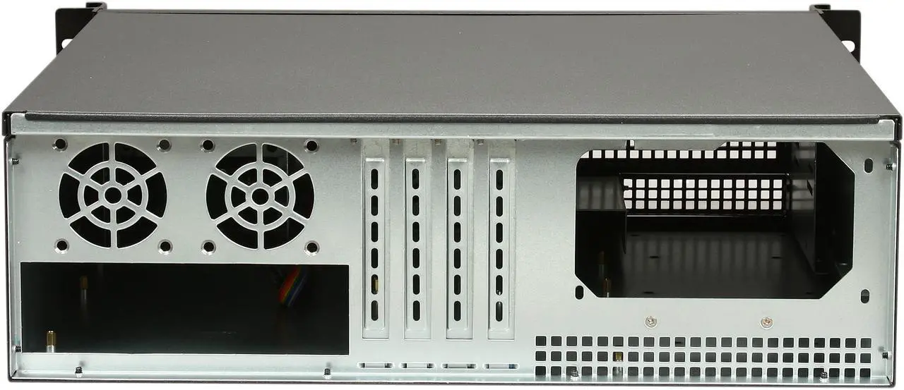 Alt view image 4 of 7 - iStarUSA D-313SE-MATX Black Aluminum / Steel 3U Rackmount Compact Industrial Chassis - Black Bezel 2 External 5.25" Drive Bays