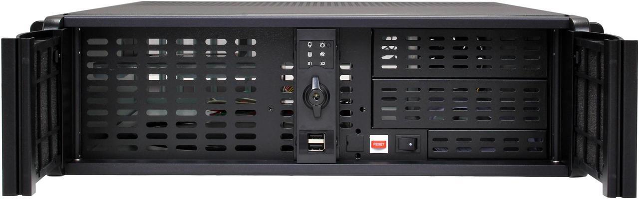 Alt view image 2 of 7 - iStarUSA D-300-FS Black Aluminum / Steel 3U Rackmount Compact Stylish Front-mounted PSU Chassis 2 External 5.25" Drive Bays