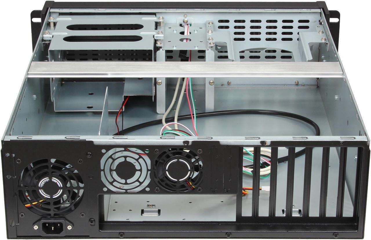 Alt view image 5 of 7 - iStarUSA D-300-FS Black Aluminum / Steel 3U Rackmount Compact Stylish Front-mounted PSU Chassis 2 External 5.25" Drive Bays
