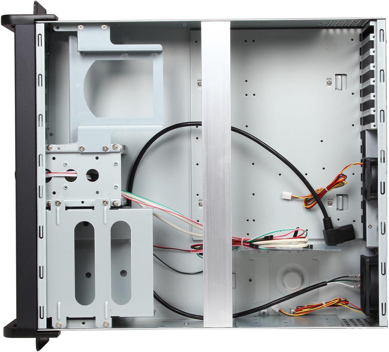 Alt view image 6 of 7 - iStarUSA D-300-FS Black Aluminum / Steel 3U Rackmount Compact Stylish Front-mounted PSU Chassis 2 External 5.25" Drive Bays