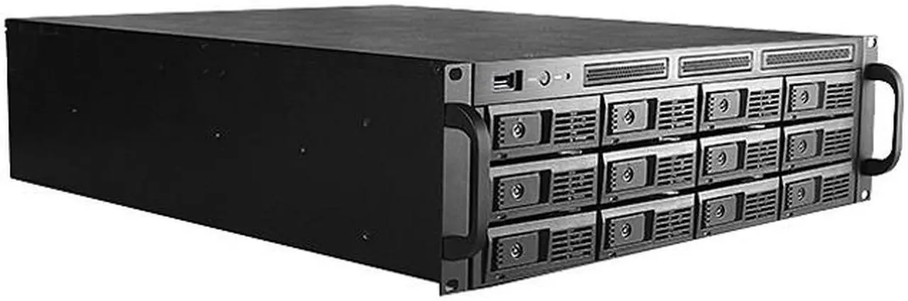 Main image of iStarUSA DAGE312UTL-NAS Black Steel 3U Rackmount NAS 3U 12-bay 3.5" SATA 6.0 Gb/s Trayless Rackmount Chassis 500W Single PSU