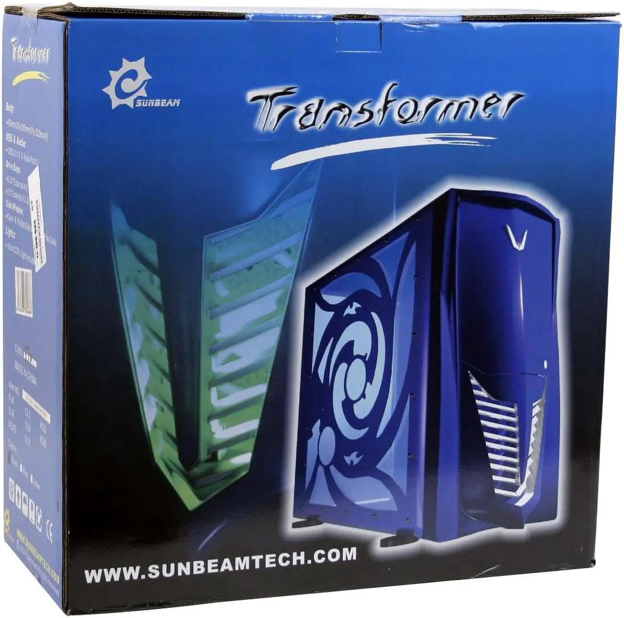 Alt view image 16 of 16 - Sunbeam Transformer IC-TR-US-BA-WOPSU Black Steel ATX Full Tower Computer Case