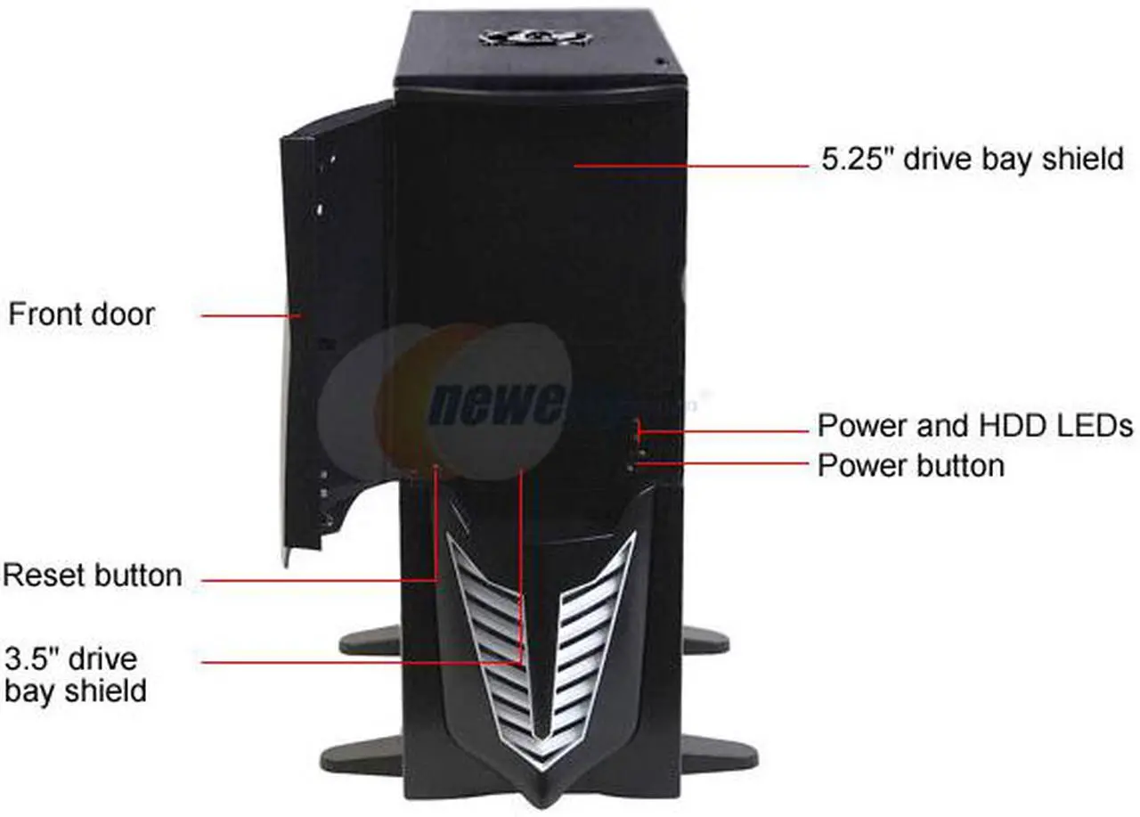 Alt view image 4 of 16 - Sunbeam Transformer IC-TR-US-BA-WOPSU Black Steel ATX Full Tower Computer Case