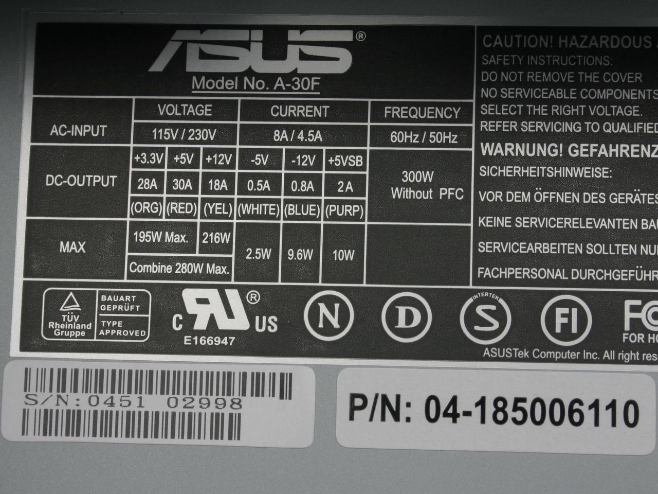Alt view image 11 of 14 - ASUS TA-230 White 0.6mm SECC ATX Mid Tower Computer Case 300W Power Supply