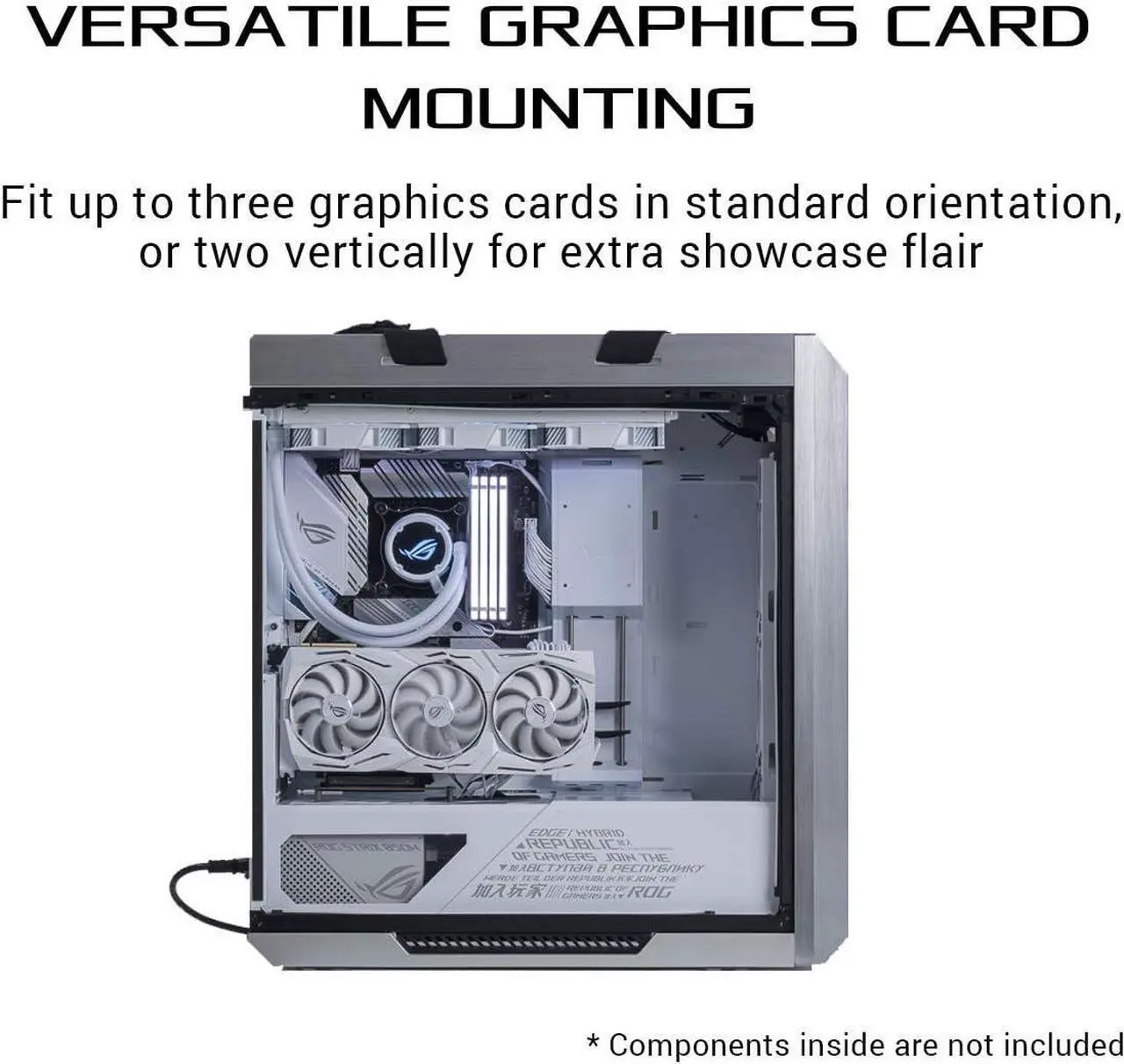 Alt view image 5 of 8 - ASUS ROG Strix Helios GX601 White Edition RGB Mid-Tower Computer Case for ATX/ EATX Motherboards with Tempered Glass, Aluminum Frame, GPU Braces, 420mm Radiator Support and Aura Sync