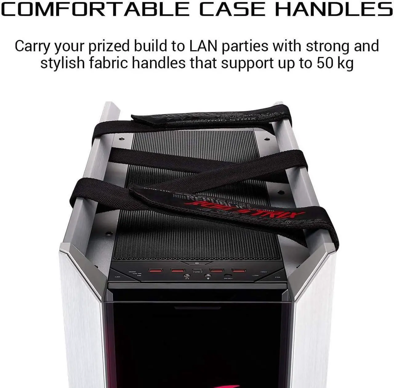 Alt view image 6 of 8 - ASUS ROG Strix Helios GX601 White Edition RGB Mid-Tower Computer Case for ATX/ EATX Motherboards with Tempered Glass, Aluminum Frame, GPU Braces, 420mm Radiator Support and Aura Sync