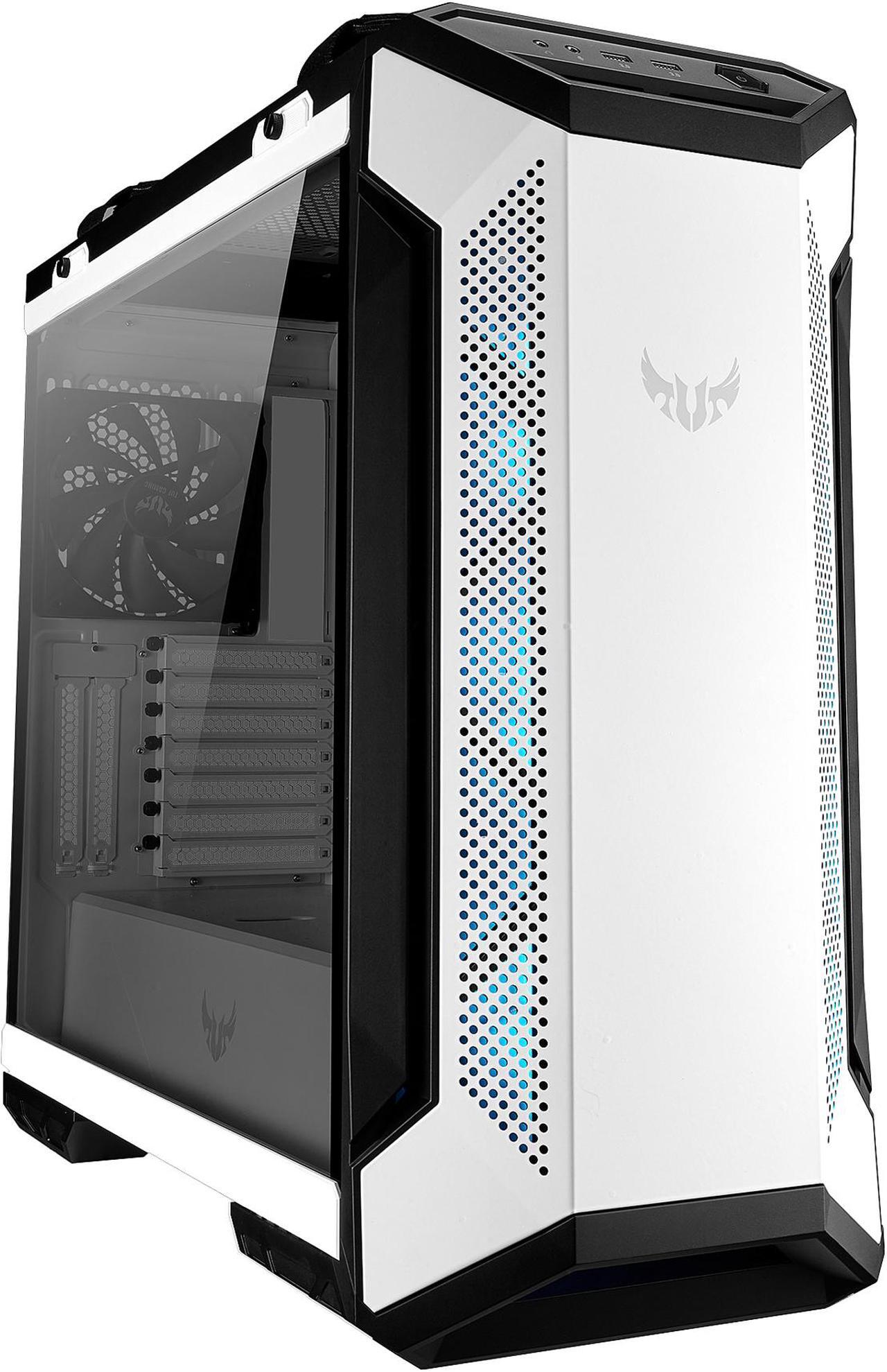 ASUS TUF Gaming GT501 White Edition Mid-Tower Computer Case for up to EATX Motherboards with 2 x USB 3.1 Front Panel, Smoked Tempered Glass, Steel Construction, and Four Case Fans