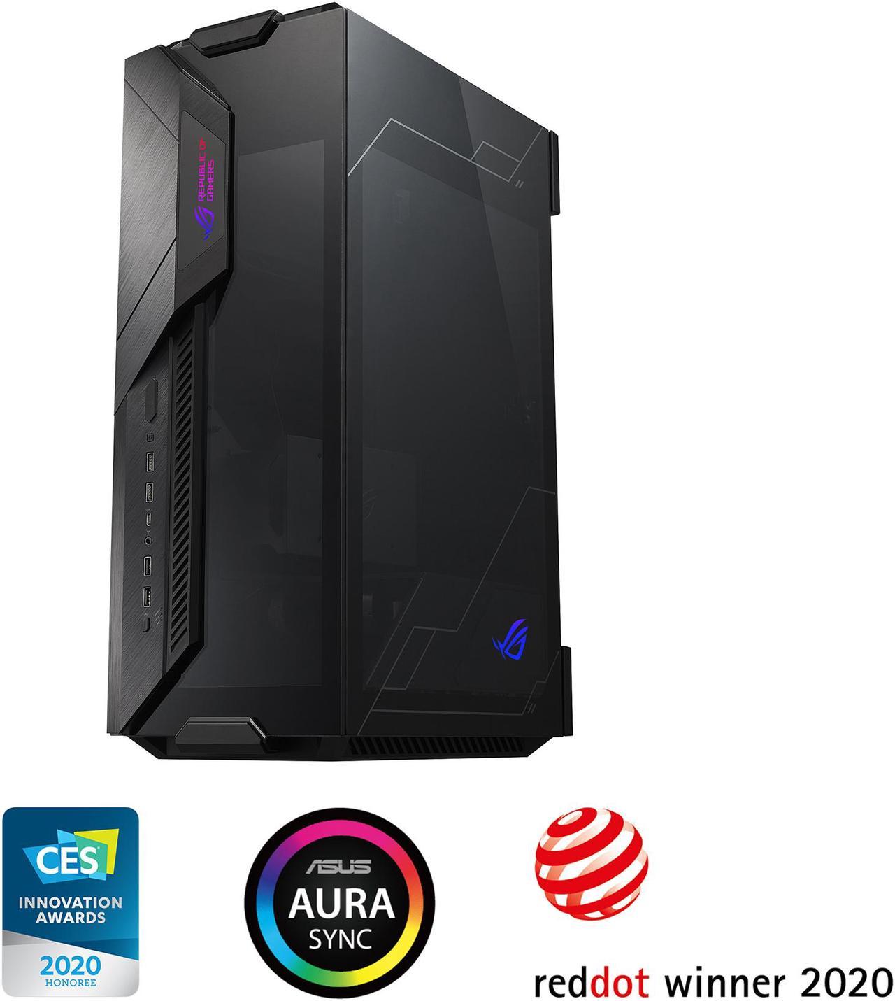 ASUS ROG Z11 Mini-ITX/DTX Mid-Tower PC Gaming Case with Patented 11° Tilt Design, Compatible with ATX Power Supply or a 3-Slot Graphics, Tempered-glass Panels, Front I/O USB 3.2 Gen 2 Type-C, Two USB 3.2 Gen 1 Type-A and ARGB Control Button