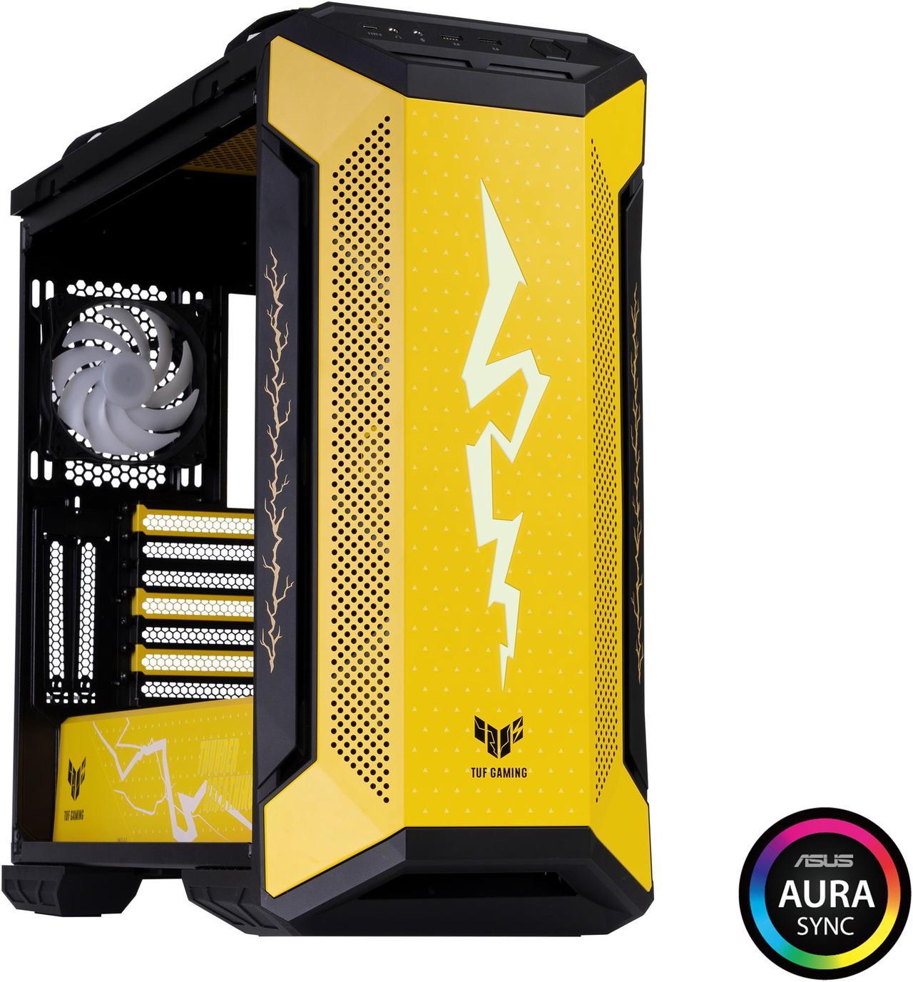 ASUS GT501 TUF GAMING CASE/YEL/HANDLE 90DC0015-B48000 Yellow Steel / Zinc Alloy / Tempered Glass / ABS Plastic ATX Mid Tower Computer Case, Demon Slayer Edition