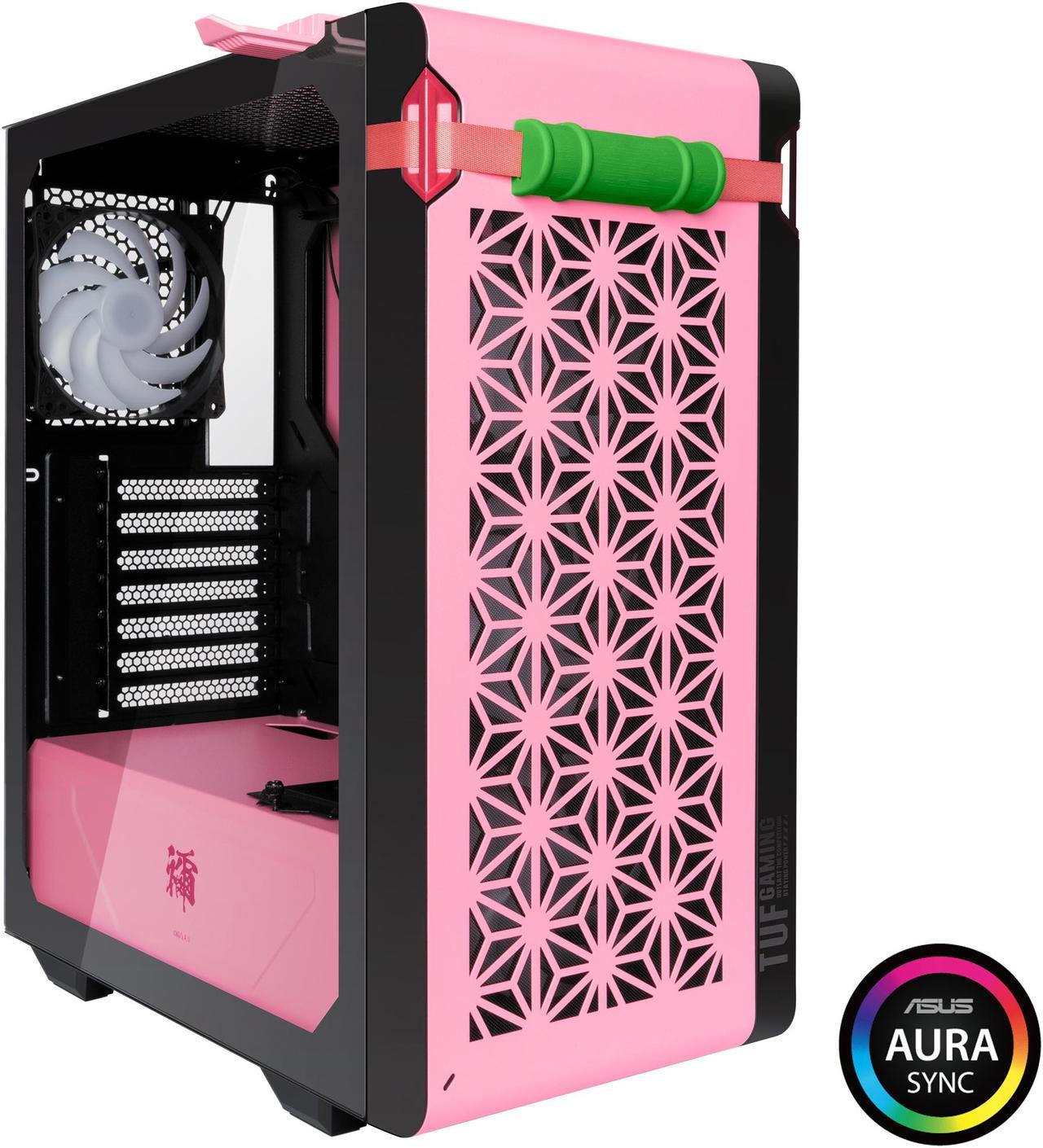 ASUS GT301 TUF GAMING CASE/PINK/HANDLE 90DC0046-B40000 Pink Steel / Tempered Glass / ABS Plastic ATX Mid Tower Computer Case, Demon Slayer Edition (NEZUKO)