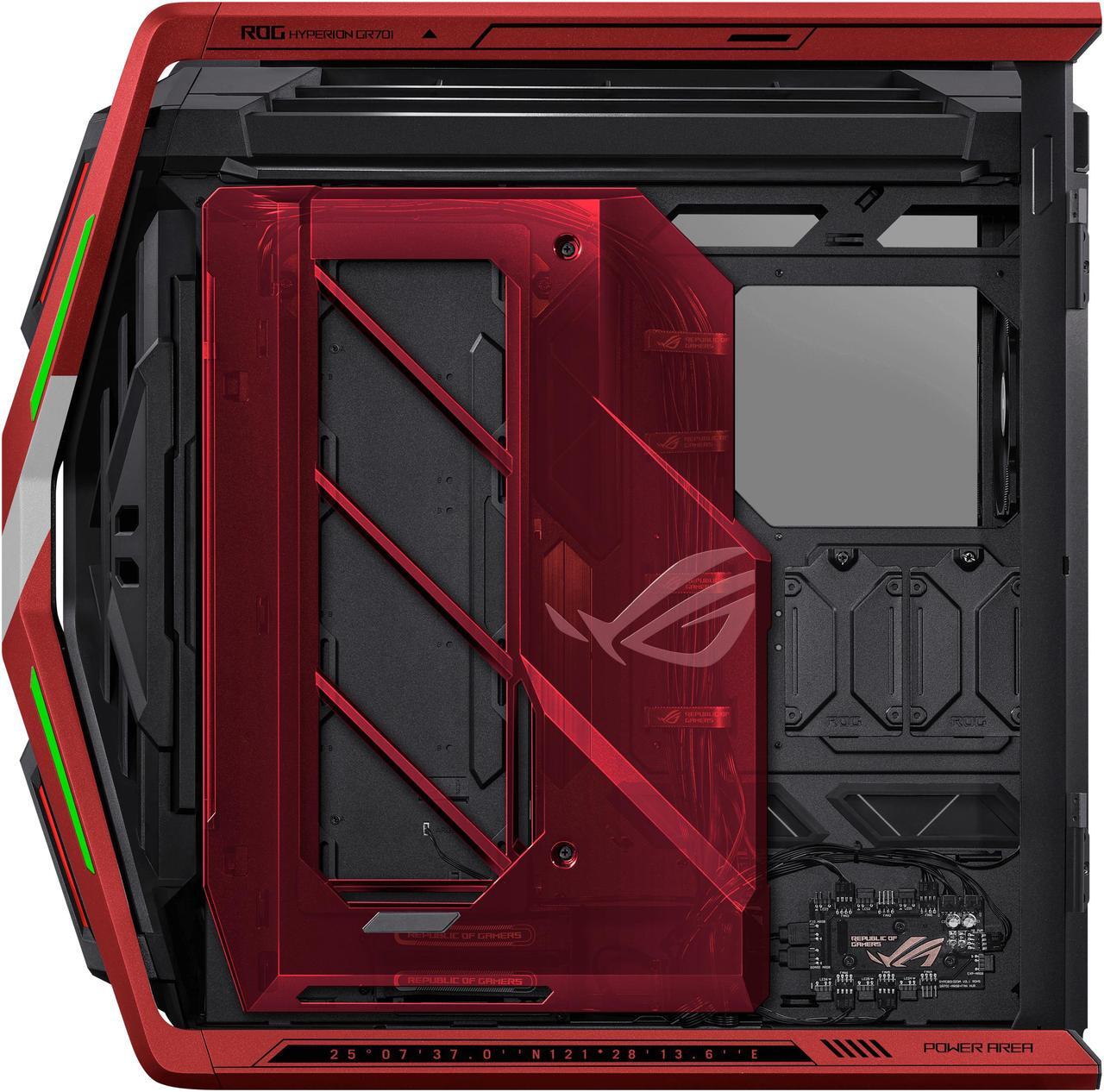 Alt view image 5 of 16 - ASUS ROG Hyperion GR701 EVA-02 EATX full-tower computer case with Semi-open structure, tool-free side panels, supports up to 2 x 420mm radiators, built-in graphics card holder,2x front panel Type-C