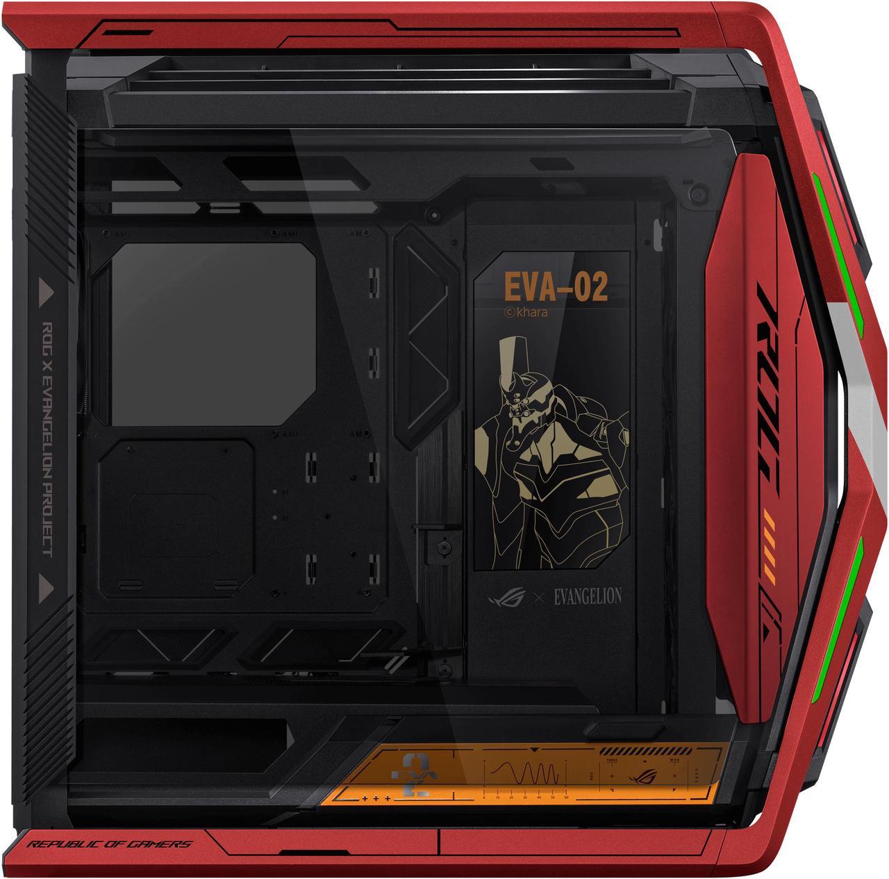 Alt view image 6 of 16 - ASUS ROG Hyperion GR701 EVA-02 EATX full-tower computer case with Semi-open structure, tool-free side panels, supports up to 2 x 420mm radiators, built-in graphics card holder,2x front panel Type-C