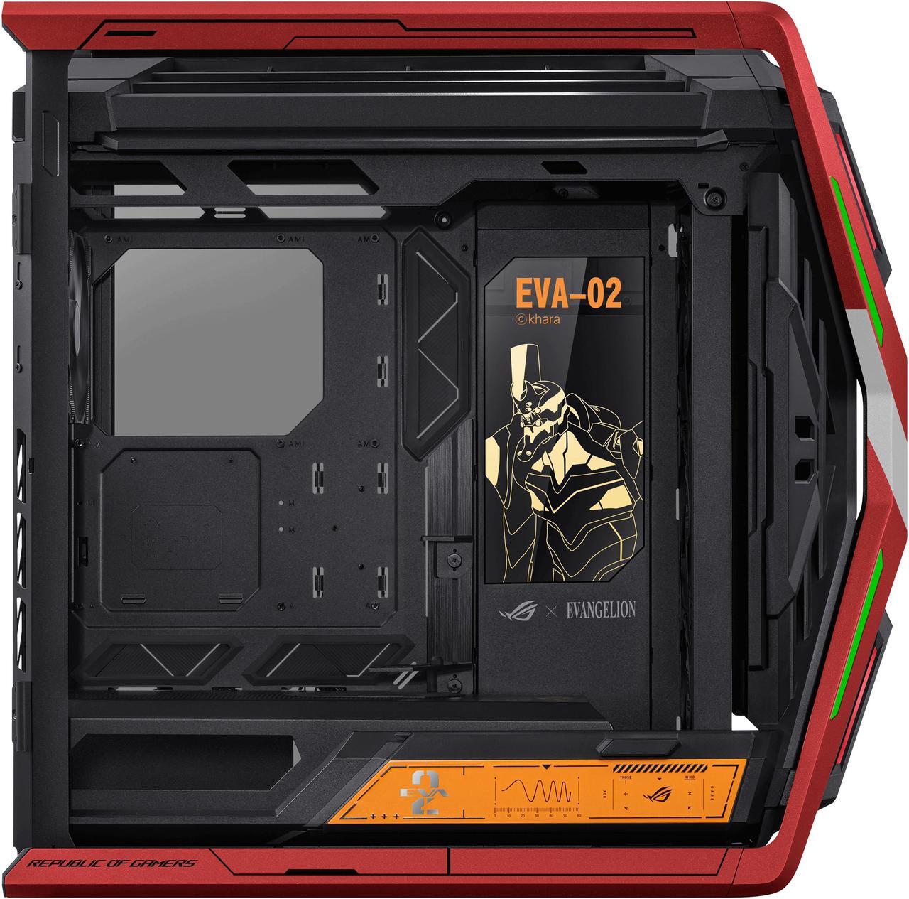 Alt view image 7 of 16 - ASUS ROG Hyperion GR701 EVA-02 EATX full-tower computer case with Semi-open structure, tool-free side panels, supports up to 2 x 420mm radiators, built-in graphics card holder,2x front panel Type-C