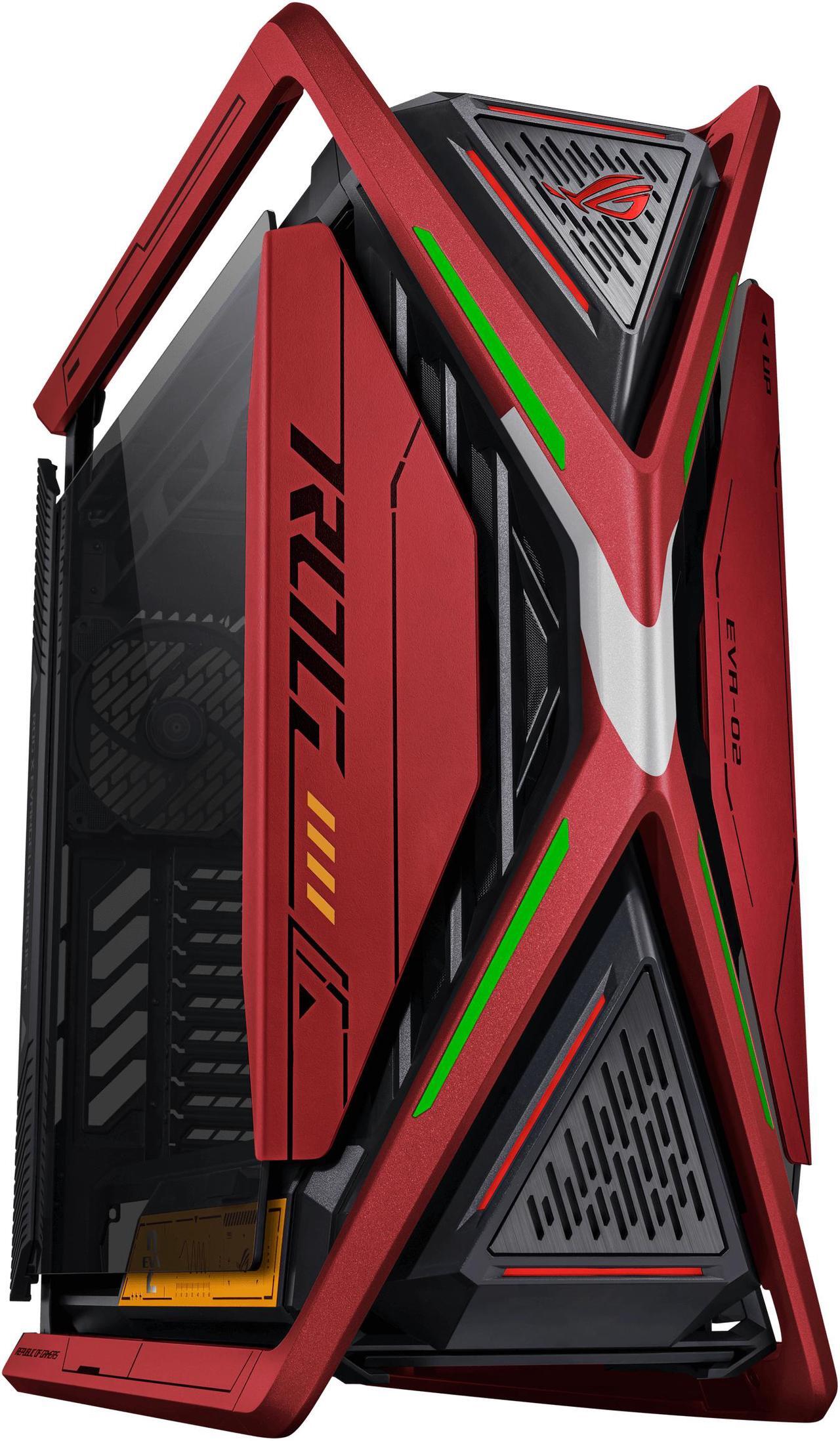 Alt view image 2 of 16 - ASUS ROG Hyperion GR701 EVA-02 EATX full-tower computer case with Semi-open structure, tool-free side panels, supports up to 2 x 420mm radiators, built-in graphics card holder,2x front panel Type-C