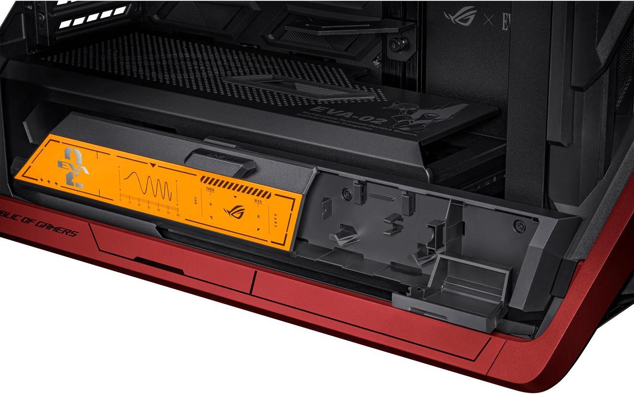 Alt view image 8 of 16 - ASUS ROG Hyperion GR701 EVA-02 EATX full-tower computer case with Semi-open structure, tool-free side panels, supports up to 2 x 420mm radiators, built-in graphics card holder,2x front panel Type-C