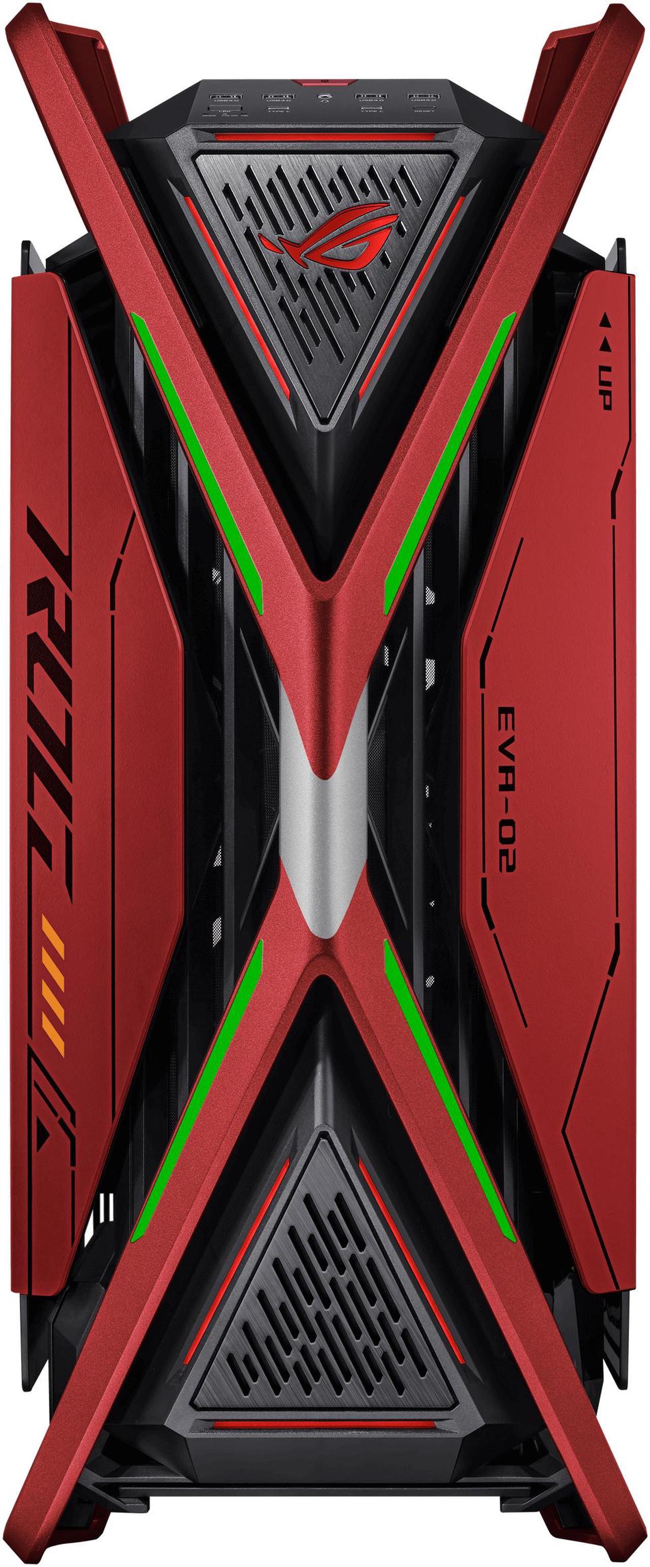 Alt view image 9 of 16 - ASUS ROG Hyperion GR701 EVA-02 EATX full-tower computer case with Semi-open structure, tool-free side panels, supports up to 2 x 420mm radiators, built-in graphics card holder,2x front panel Type-C